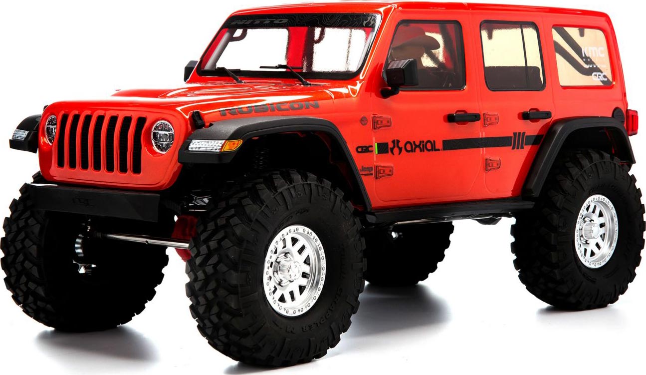 Axial SCX10 III Jeep JLU Wrangler Orange Body w/ Interior Roll Cage & LED Lights