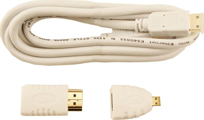 FAT2012 HDMI Cable Mini to Mini w Micro Standard Adapters By FAT