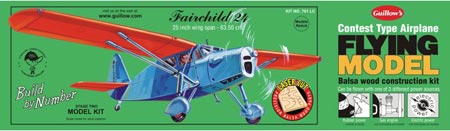 Balsa Wood Airplane Kit Fairchild 24 Guillow's  GUI-701LC 