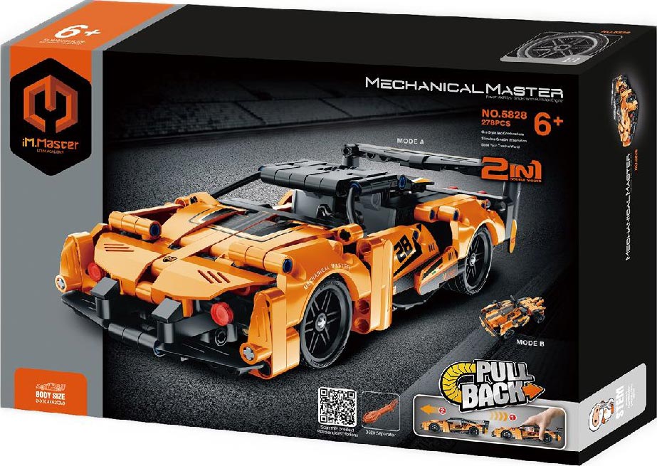 IMM5828 - 2in1 Pull Back Super & Mountain Car (Orange) - 277pcs By