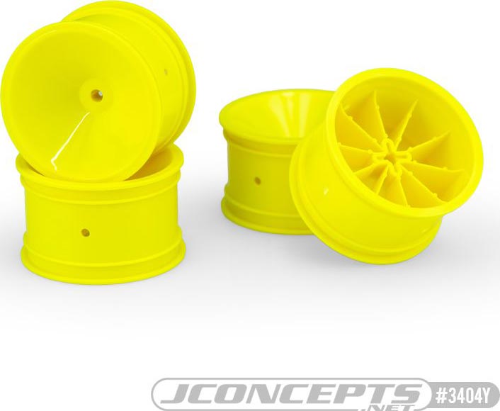 4 TLR White Yellow JConcepts JCO3326 12mm Mono 2.2 Rear Buggy Wheels