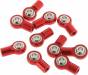 M3 Short Straight Aluminum Rod Ends Red (10)