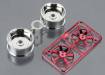 Red Plated 2pc 6-Spoke Wheels 26mm Offset +6