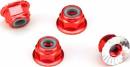 4mm Aluminum Flanged Serrated Nuts (Red) (4)