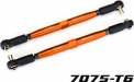 Toe Links X-Maxx Tubes Orange-Anodized 7075-T6 Aluminum