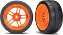Tires/Wheels Glued 1.9 Rear (2) Split-Spoke Orange