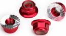 Nylon Locking Aluminum Flange Nuts 5mm Red Anodized (4)
