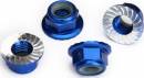 Nylon Locking Aluminum Flange Nuts 5mm Blue Anodized (4)