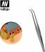 Strong Curved Stainless Steel Tweezers (175mm)