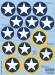 1/32 B25 Cocarde 45  & 50  Stars in Blue Circle & Stars in Blue/Y