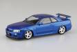 1/32 Nissan R34 Skyline GT-R Custom Wheel (Bayside Blue) SNAP Kit