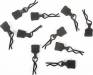 3mm Body Clip w/Tab Black (10Pc)