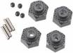 Aluminum Hex Hub 12mm Black (4)