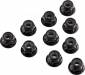 Serrated Nylon Lock Nut Black 4mm (10)