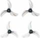 Gemfam 1208 31mm 3-Blade Propellers (1.0mm Hole) Clear Grey (4)