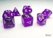 Dice Translucent Mini 7pc Purple/White