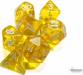 Dice Translucent 7pc Yellow/White