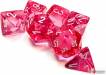 Dice Translucent 7pc Pink/White