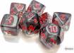 Dice Translucent 7pc Smoke/Red
