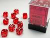Dice Translucent 36D6 Red/White