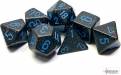 Dice Speckled 7pc Blue Stars