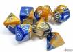 Dice Gemini 7pc Blue-Gold/White