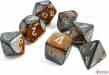 Dice Gemini 7pc Copper-Steel/White