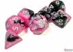Dice Gemini 7pc Black-Pink/White