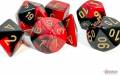 Dice Gemini 7pc Black-Red/Gold