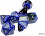 Dice Gemini 7pc Black-Blue/Gold