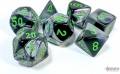 Dice Gemini 7pc Black-Grey/Green