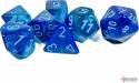 Dice Gemini 7pc Polyhedral Blue/Light Blue Luminary