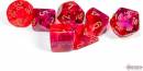 Dice Gemini 7pc Polyhedral Translucent Red-Violet/Gold