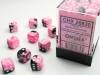 Dice Gemini 36D6 Black-Pink/White