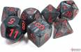 Dice Velvet 7pc Black/Red