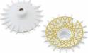 Sloped Aero Drift Wheel Covers (White/Gold Mesh) (2)