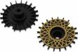 Flat Aero Drift Wheel Covers (Black/Gold Mesh) (2)