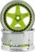 Drift Element 5 Spoke Drift Wheels (Green Face/Chrome Lip/Chrome