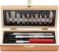 Hobby Knife Set - 3 Knives & 13 Blades (Wooden Box) (XAC5083)