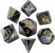 Dice Acrylic 16mm 7pc Set Marble Gold Numbers