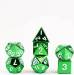 Dice Metal 16mm 7pc Set Green