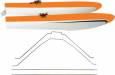 Float Set w/Struts/LEDS Orange, RV-8 60e G1/G2