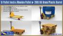 1/35 5t Pallet Truck & Wooden Pallet w/200l Oil Drum-Plastic