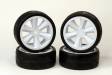 USGT Pre Glued Tires/White GT Wheels (4)