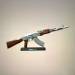 1/3 Die Cast Metal AK47 Silver