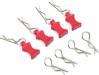 1/10 Aluminum EZ Pulls w/Body Clips (Red) (4)