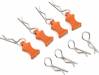 1/10 Aluminum EZ Pulls w/Body Clips (Orange) (4)