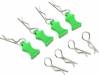 1/10 Aluminum EZ Pulls w/Body Clips (Green) (4)