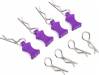 1/10 Aluminum EZ Pulls w/Body Clips (Purple) (4)