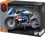 Building Block Motorcycle Blue/White 542pcs